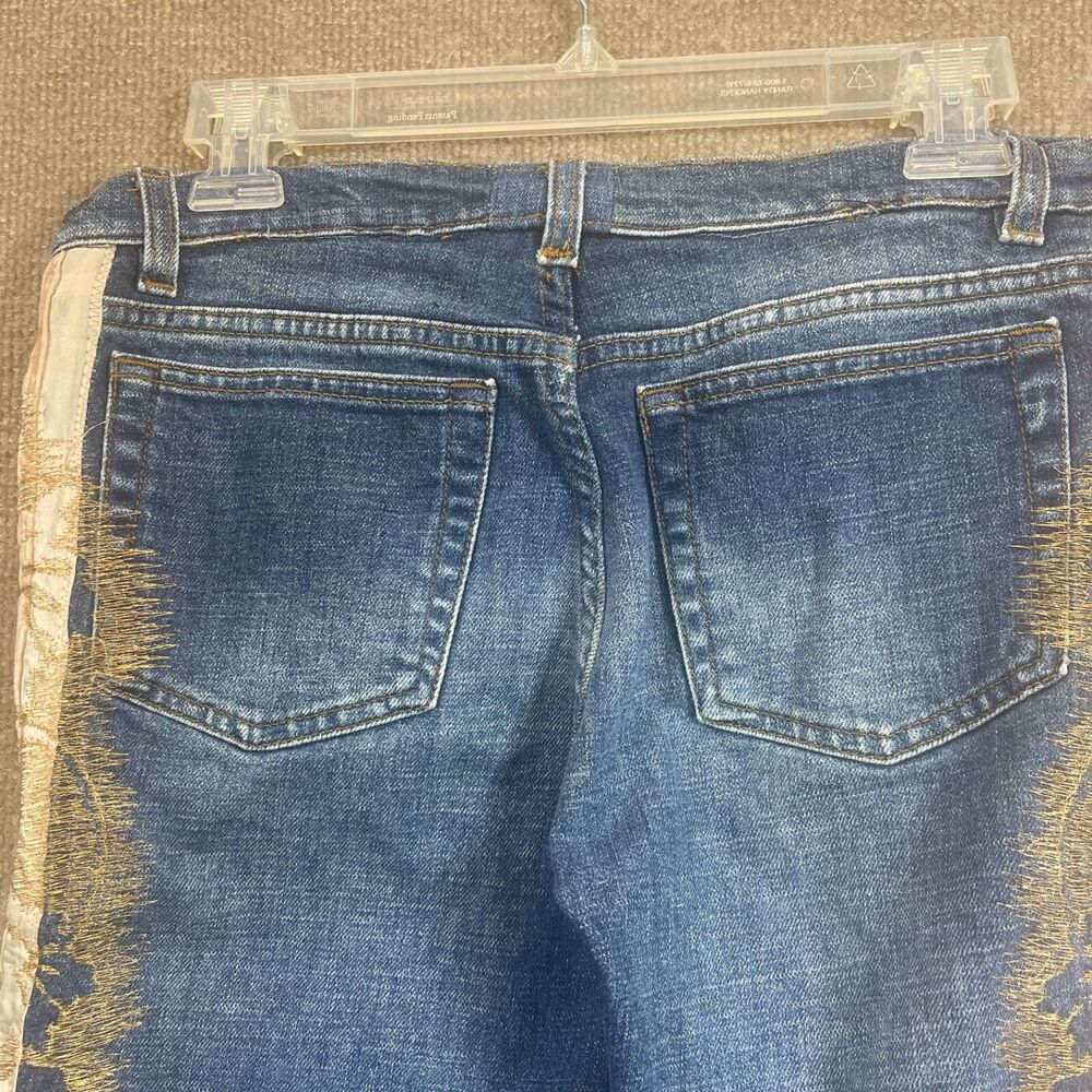 Vintage Roberto Cavalli Jeans Womens Medium 31X32 Satin Velvet Side Panel Boho - Picture 11 of 16